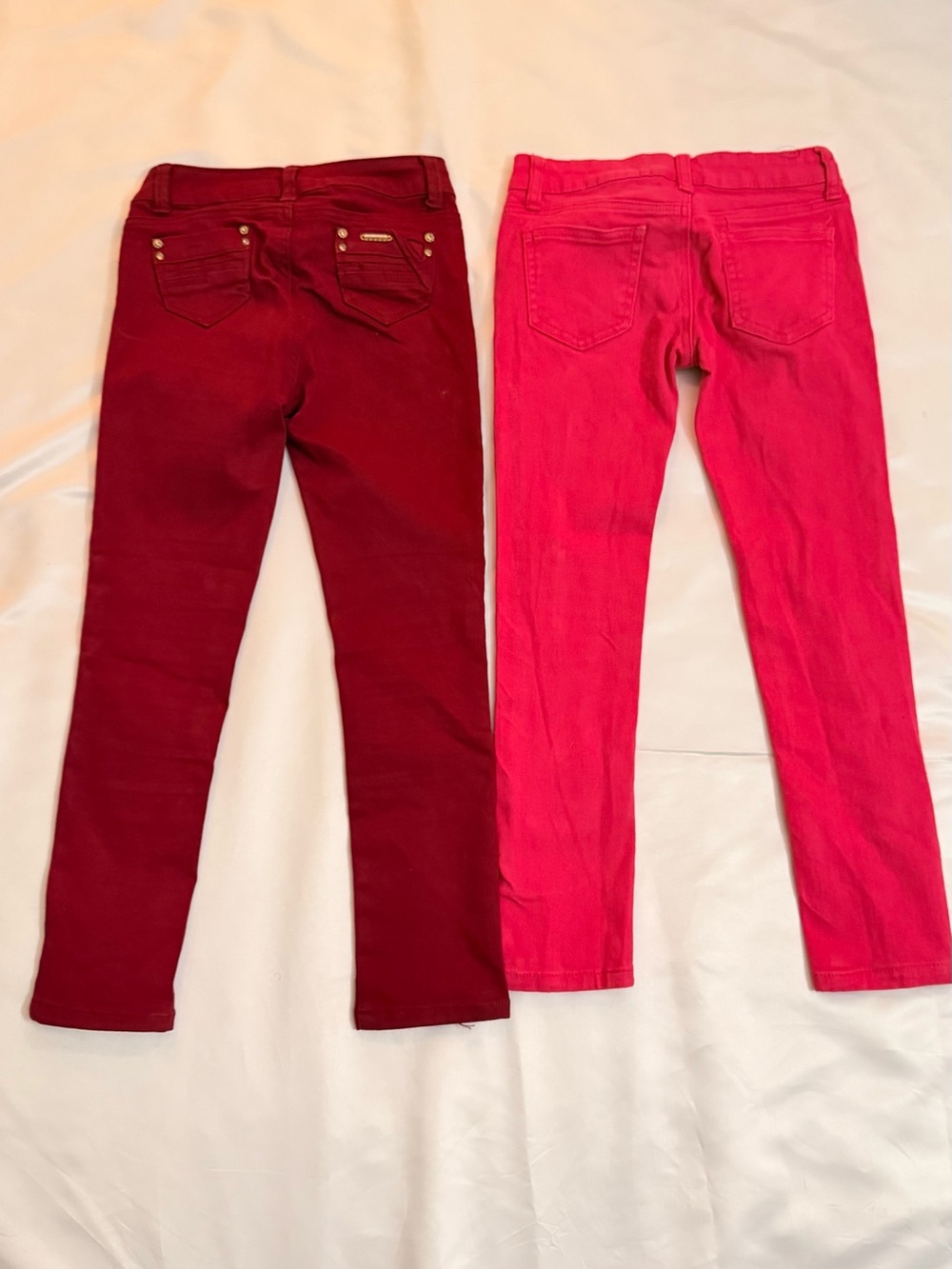 bebe Girls' Skinny Jeans in Fuchsia with Gold Accent
